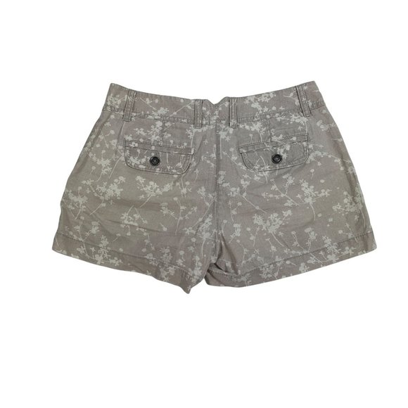 LOFT 2 Linen Shorts Floral 34 X 5.5 Beige Tan High - Picture 2 of 4